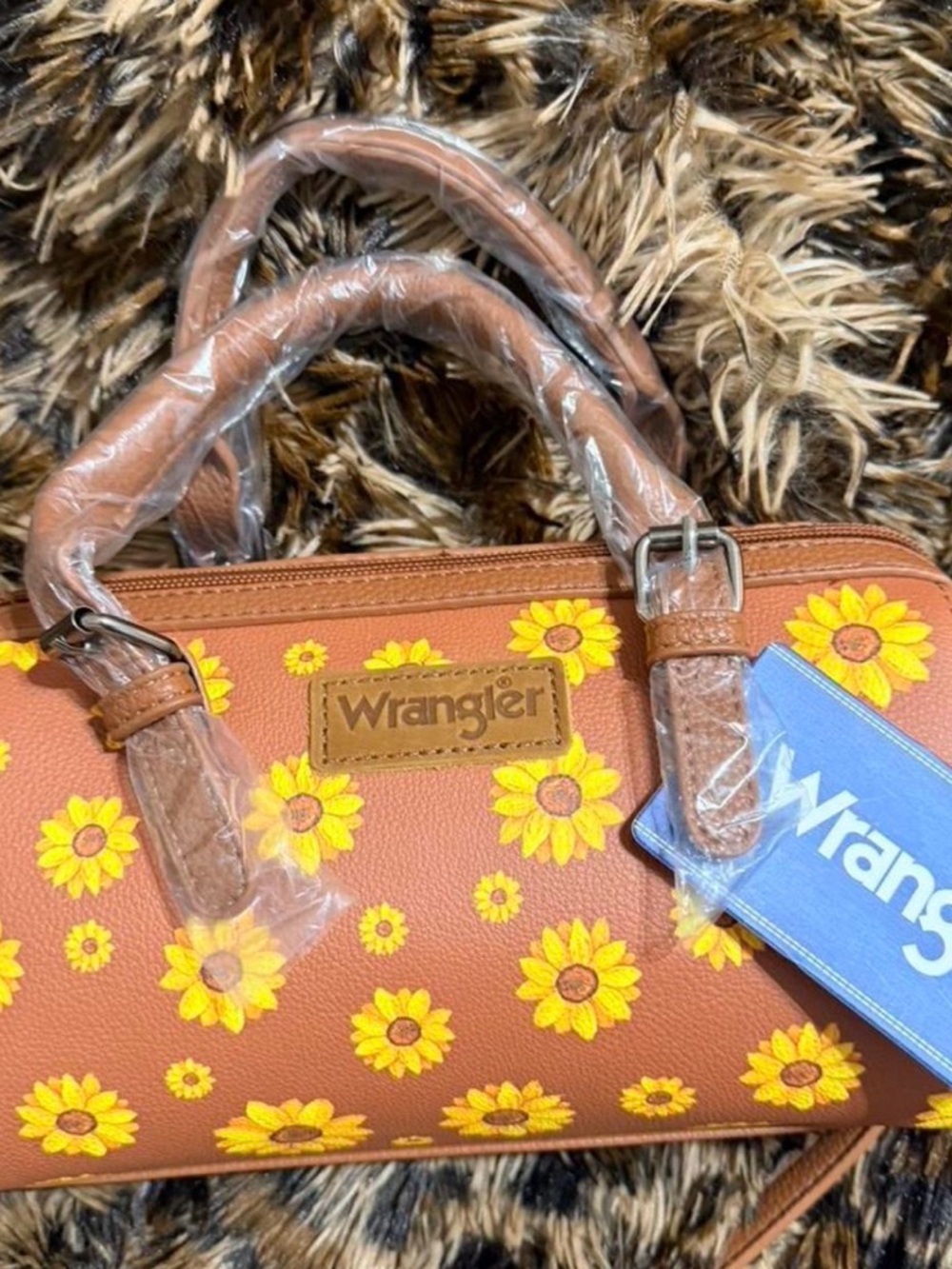 Wrangler Brown Sunflower Print Satchel